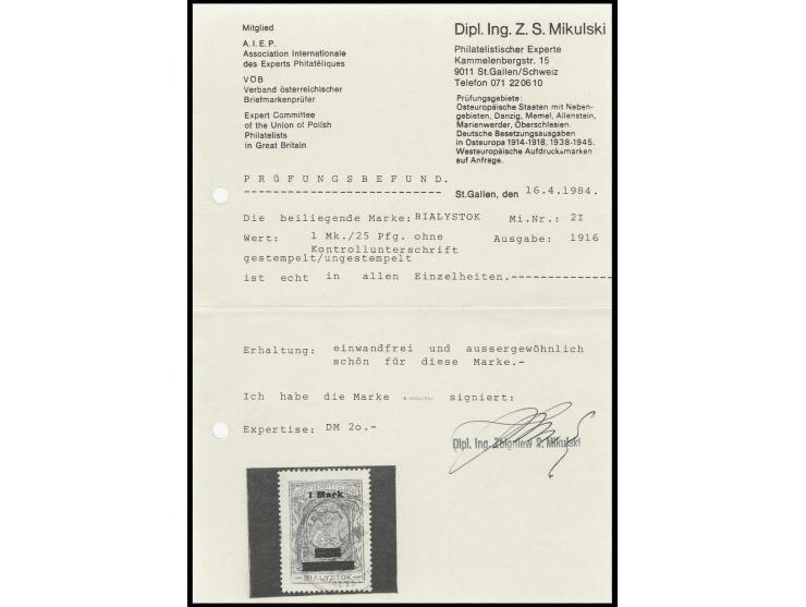  1 M. auf 25 Pfg., sauber gestempelt, Kabinett, Fotoattest Mikulski