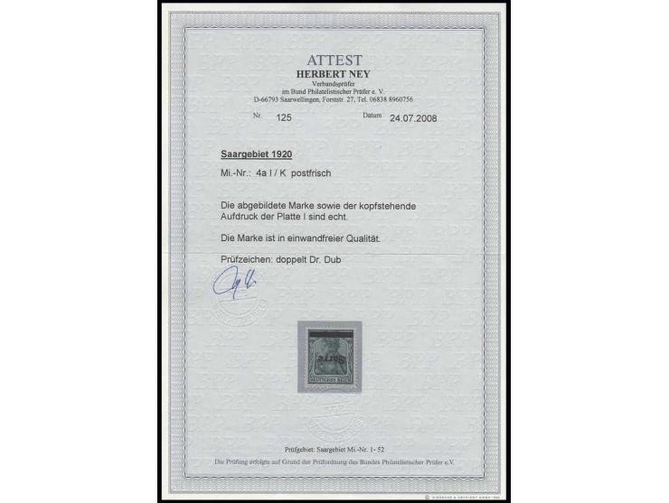 5 Pfg. mit kopfstehendem Aufdruck, postfrisch, Kabinett, Fotoattest H. Ney BPP