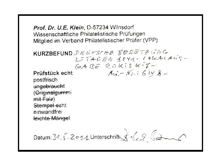  50 K. Aufdrucktype IV, postfrisch, Kabinett, Kurzbefund Klein