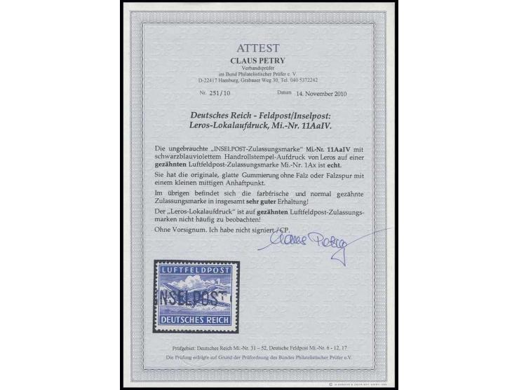 dito, Type IV,  postfrisch mit kleinen Anhaftpunkt, sonst einwandfrei und farbfrisch, unsigniert mit Fotoattest Petry BPP