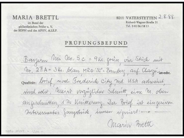 9 Kr. grün, 4 Einzelwerte zusammen mit 3 Kr. blau, eine 9 Kr. angeschnitten, sonst meist breit- bis überrandig mit gMR "32" u