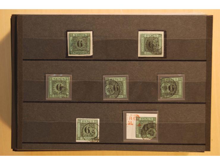 18551/74 (ca.), sehr reichhaltige Sammlung in 13 Kassetten und 3 Briefalben, der Markenteil mit hunderten von ungebrauchten u