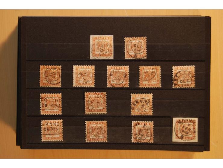18551/74 (ca.), sehr reichhaltige Sammlung in 13 Kassetten und 3 Briefalben, der Markenteil mit hunderten von ungebrauchten u