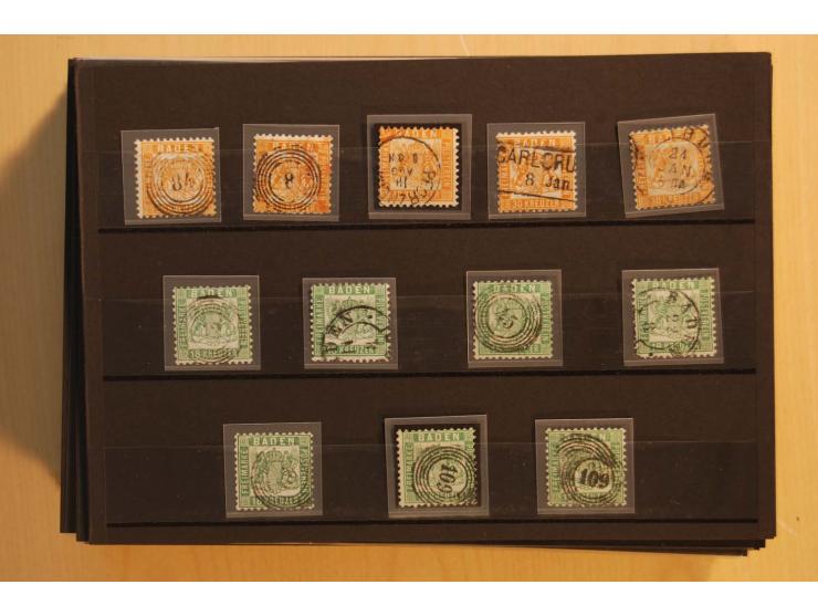18551/74 (ca.), sehr reichhaltige Sammlung in 13 Kassetten und 3 Briefalben, der Markenteil mit hunderten von ungebrauchten u