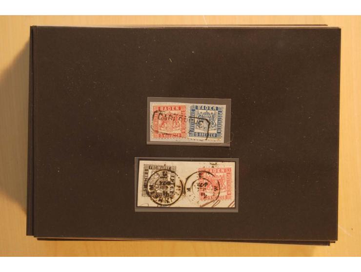 18551/74 (ca.), sehr reichhaltige Sammlung in 13 Kassetten und 3 Briefalben, der Markenteil mit hunderten von ungebrauchten u