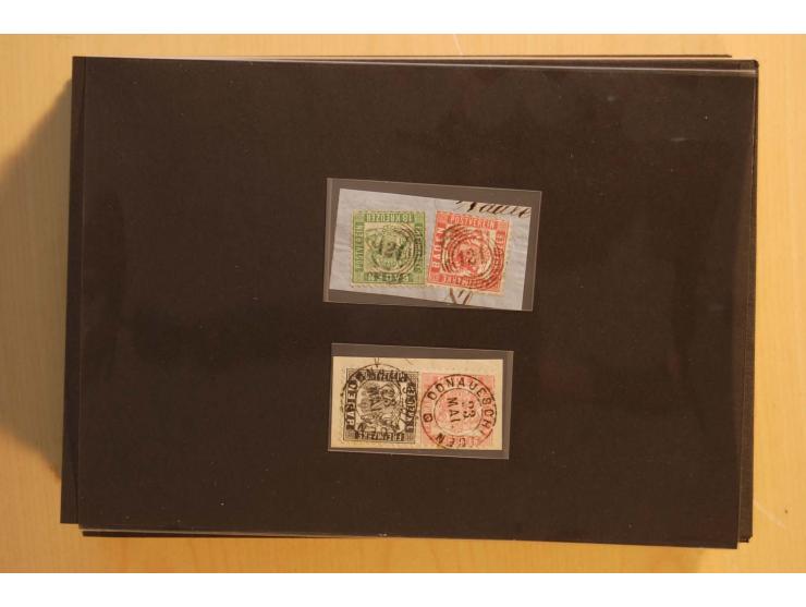 18551/74 (ca.), sehr reichhaltige Sammlung in 13 Kassetten und 3 Briefalben, der Markenteil mit hunderten von ungebrauchten u