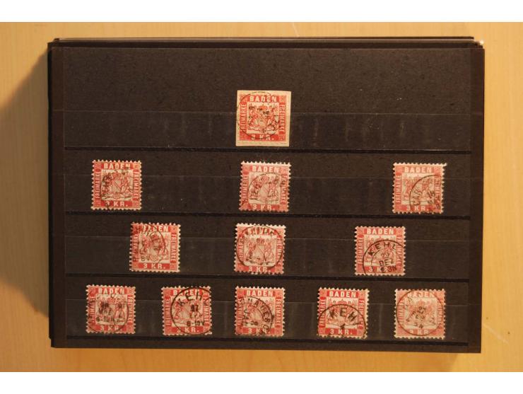 18551/74 (ca.), sehr reichhaltige Sammlung in 13 Kassetten und 3 Briefalben, der Markenteil mit hunderten von ungebrauchten u
