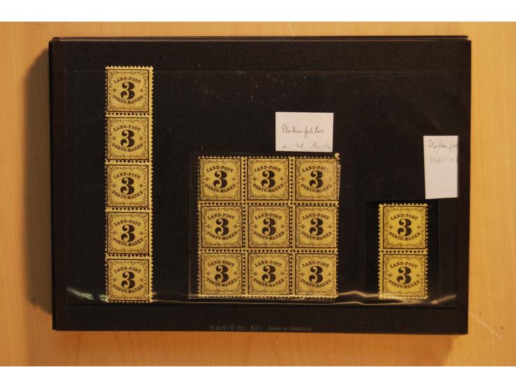 18551/74 (ca.), sehr reichhaltige Sammlung in 13 Kassetten und 3 Briefalben, der Markenteil mit hunderten von ungebrauchten u