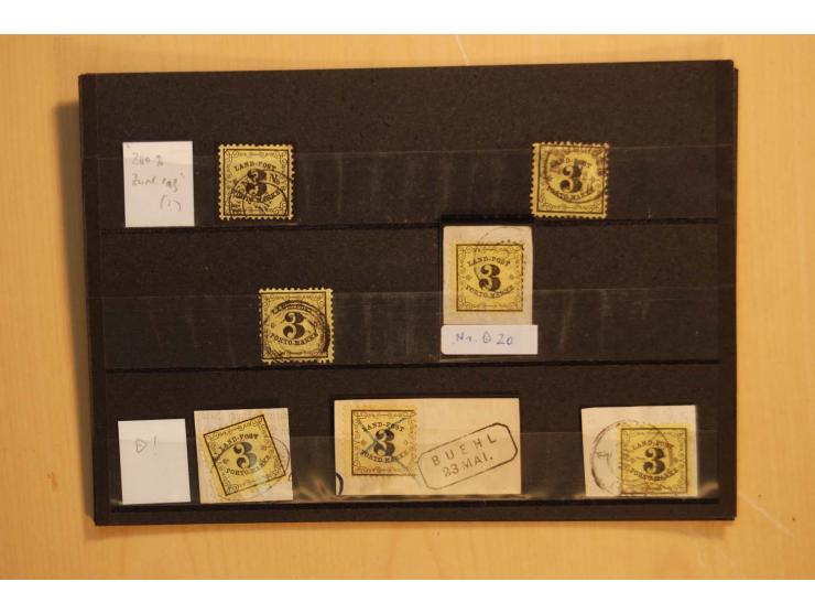 18551/74 (ca.), sehr reichhaltige Sammlung in 13 Kassetten und 3 Briefalben, der Markenteil mit hunderten von ungebrauchten u