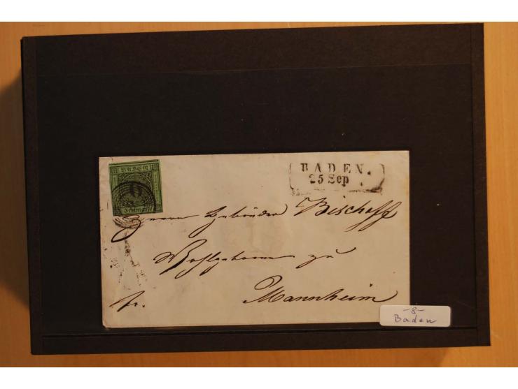 18551/74 (ca.), sehr reichhaltige Sammlung in 13 Kassetten und 3 Briefalben, der Markenteil mit hunderten von ungebrauchten u