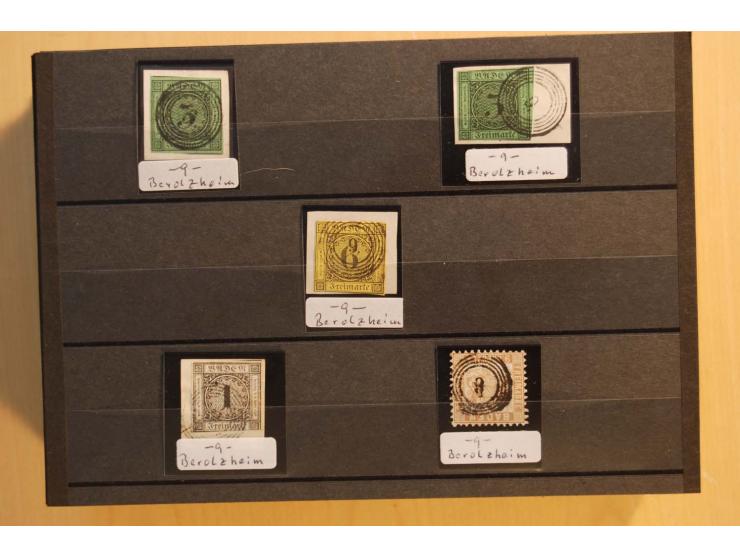 18551/74 (ca.), sehr reichhaltige Sammlung in 13 Kassetten und 3 Briefalben, der Markenteil mit hunderten von ungebrauchten u