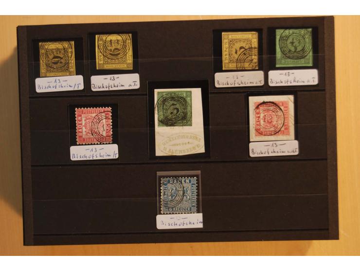 18551/74 (ca.), sehr reichhaltige Sammlung in 13 Kassetten und 3 Briefalben, der Markenteil mit hunderten von ungebrauchten u