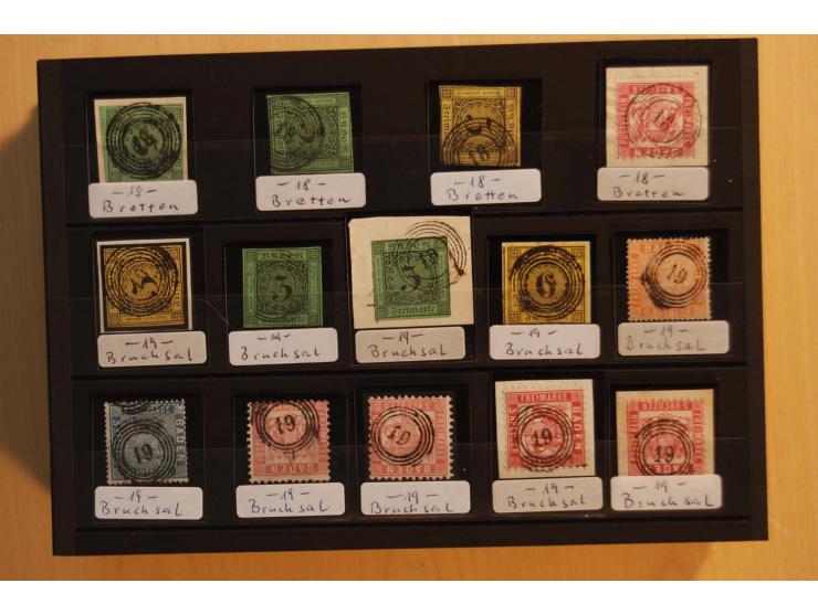 18551/74 (ca.), sehr reichhaltige Sammlung in 13 Kassetten und 3 Briefalben, der Markenteil mit hunderten von ungebrauchten u