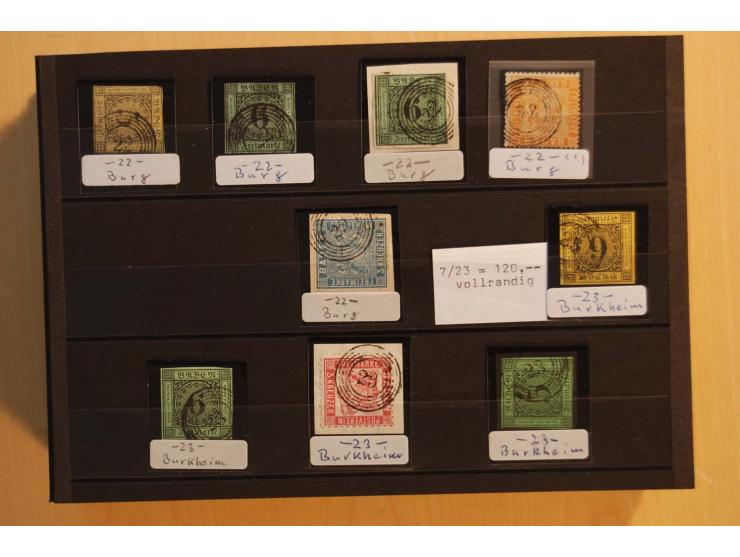18551/74 (ca.), sehr reichhaltige Sammlung in 13 Kassetten und 3 Briefalben, der Markenteil mit hunderten von ungebrauchten u