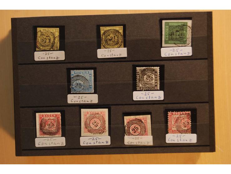 18551/74 (ca.), sehr reichhaltige Sammlung in 13 Kassetten und 3 Briefalben, der Markenteil mit hunderten von ungebrauchten u