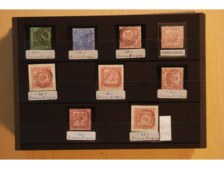 18551/74 (ca.), sehr reichhaltige Sammlung in 13 Kassetten und 3 Briefalben, der Markenteil mit hunderten von ungebrauchten u