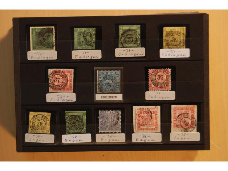 18551/74 (ca.), sehr reichhaltige Sammlung in 13 Kassetten und 3 Briefalben, der Markenteil mit hunderten von ungebrauchten u