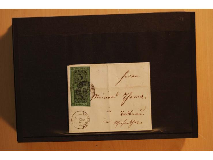 18551/74 (ca.), sehr reichhaltige Sammlung in 13 Kassetten und 3 Briefalben, der Markenteil mit hunderten von ungebrauchten u