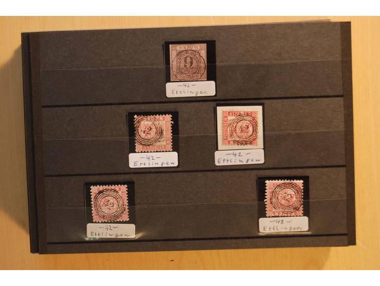 18551/74 (ca.), sehr reichhaltige Sammlung in 13 Kassetten und 3 Briefalben, der Markenteil mit hunderten von ungebrauchten u