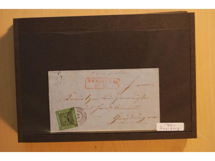 18551/74 (ca.), sehr reichhaltige Sammlung in 13 Kassetten und 3 Briefalben, der Markenteil mit hunderten von ungebrauchten u