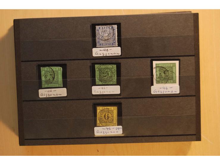18551/74 (ca.), sehr reichhaltige Sammlung in 13 Kassetten und 3 Briefalben, der Markenteil mit hunderten von ungebrauchten u