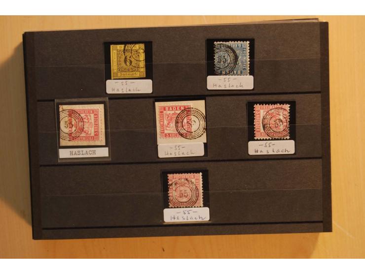18551/74 (ca.), sehr reichhaltige Sammlung in 13 Kassetten und 3 Briefalben, der Markenteil mit hunderten von ungebrauchten u