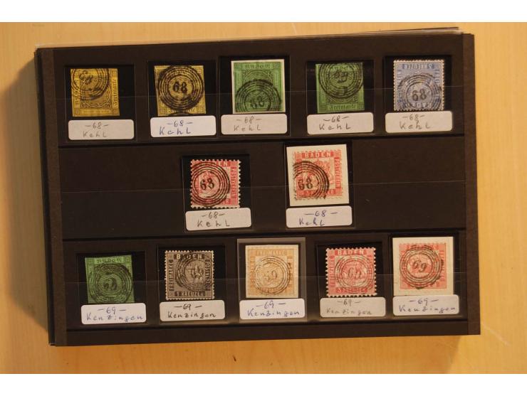 18551/74 (ca.), sehr reichhaltige Sammlung in 13 Kassetten und 3 Briefalben, der Markenteil mit hunderten von ungebrauchten u