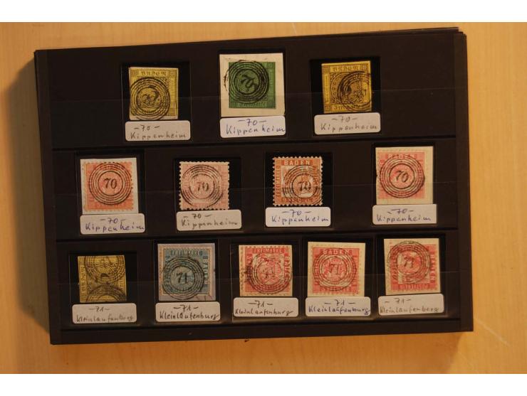 18551/74 (ca.), sehr reichhaltige Sammlung in 13 Kassetten und 3 Briefalben, der Markenteil mit hunderten von ungebrauchten u