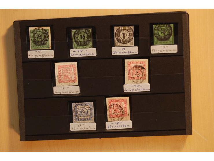 18551/74 (ca.), sehr reichhaltige Sammlung in 13 Kassetten und 3 Briefalben, der Markenteil mit hunderten von ungebrauchten u