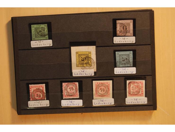 18551/74 (ca.), sehr reichhaltige Sammlung in 13 Kassetten und 3 Briefalben, der Markenteil mit hunderten von ungebrauchten u