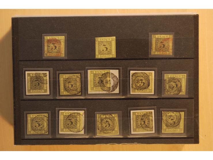 18551/74 (ca.), sehr reichhaltige Sammlung in 13 Kassetten und 3 Briefalben, der Markenteil mit hunderten von ungebrauchten u