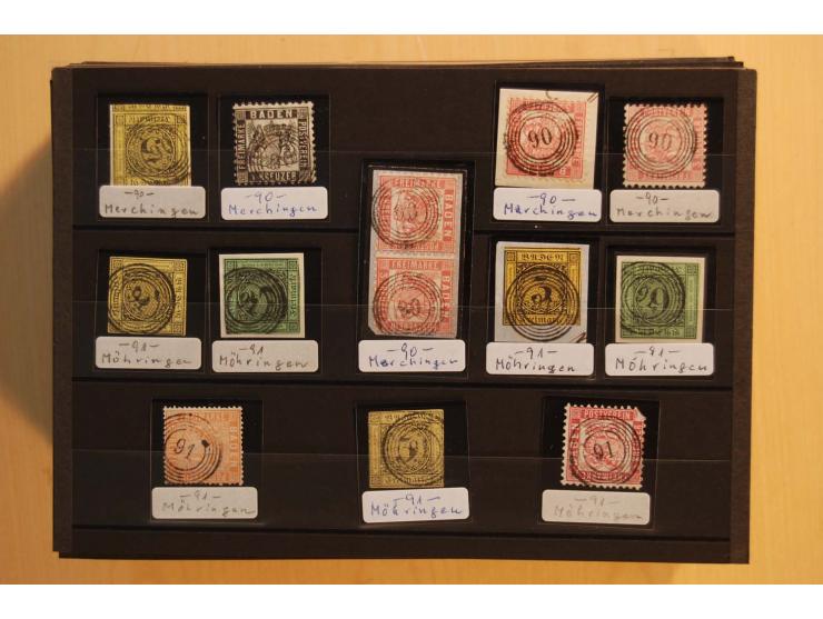 18551/74 (ca.), sehr reichhaltige Sammlung in 13 Kassetten und 3 Briefalben, der Markenteil mit hunderten von ungebrauchten u
