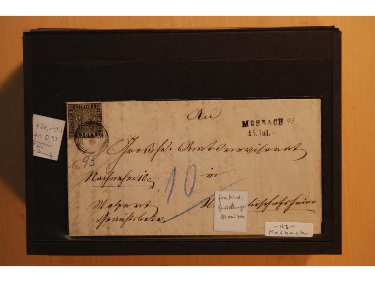 18551/74 (ca.), sehr reichhaltige Sammlung in 13 Kassetten und 3 Briefalben, der Markenteil mit hunderten von ungebrauchten u