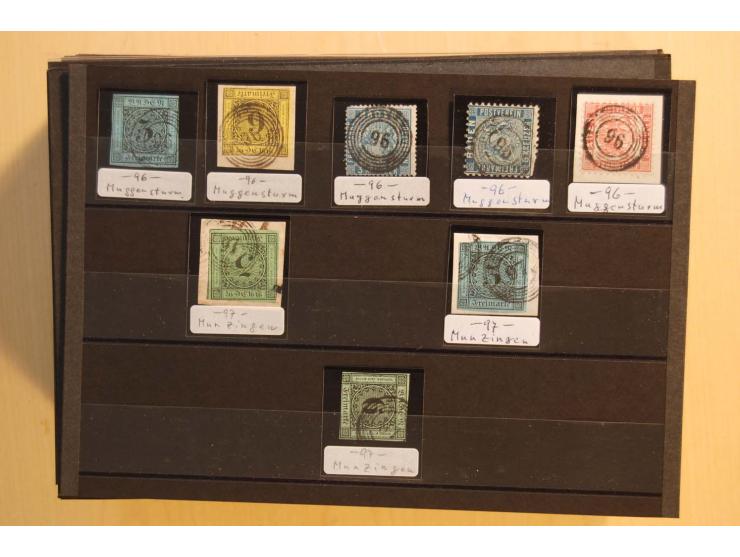 18551/74 (ca.), sehr reichhaltige Sammlung in 13 Kassetten und 3 Briefalben, der Markenteil mit hunderten von ungebrauchten u