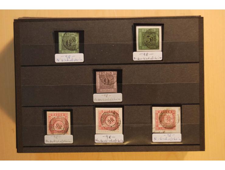 18551/74 (ca.), sehr reichhaltige Sammlung in 13 Kassetten und 3 Briefalben, der Markenteil mit hunderten von ungebrauchten u