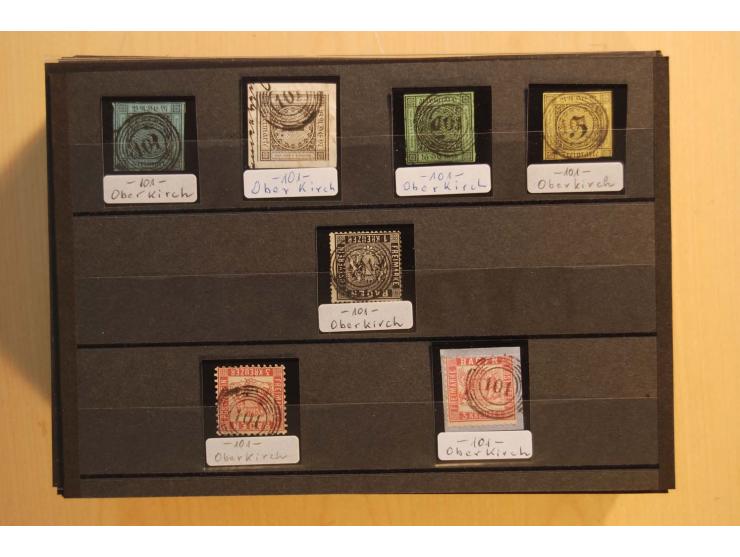 18551/74 (ca.), sehr reichhaltige Sammlung in 13 Kassetten und 3 Briefalben, der Markenteil mit hunderten von ungebrauchten u