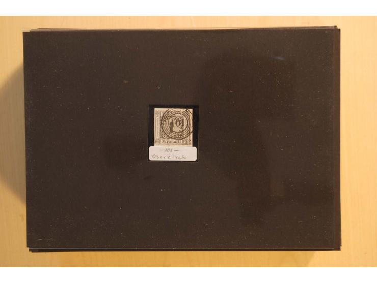18551/74 (ca.), sehr reichhaltige Sammlung in 13 Kassetten und 3 Briefalben, der Markenteil mit hunderten von ungebrauchten u
