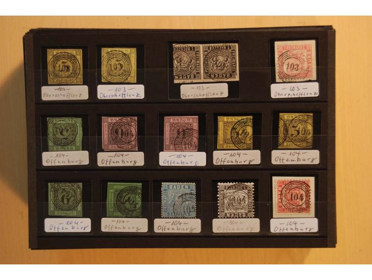 18551/74 (ca.), sehr reichhaltige Sammlung in 13 Kassetten und 3 Briefalben, der Markenteil mit hunderten von ungebrauchten u