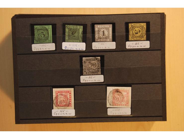 18551/74 (ca.), sehr reichhaltige Sammlung in 13 Kassetten und 3 Briefalben, der Markenteil mit hunderten von ungebrauchten u