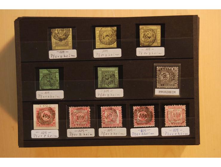 18551/74 (ca.), sehr reichhaltige Sammlung in 13 Kassetten und 3 Briefalben, der Markenteil mit hunderten von ungebrauchten u