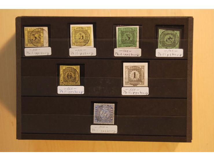 18551/74 (ca.), sehr reichhaltige Sammlung in 13 Kassetten und 3 Briefalben, der Markenteil mit hunderten von ungebrauchten u