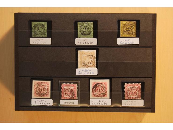 18551/74 (ca.), sehr reichhaltige Sammlung in 13 Kassetten und 3 Briefalben, der Markenteil mit hunderten von ungebrauchten u