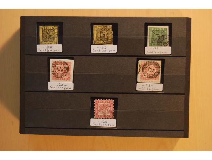 18551/74 (ca.), sehr reichhaltige Sammlung in 13 Kassetten und 3 Briefalben, der Markenteil mit hunderten von ungebrauchten u