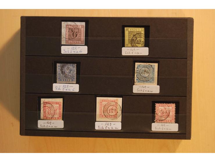 18551/74 (ca.), sehr reichhaltige Sammlung in 13 Kassetten und 3 Briefalben, der Markenteil mit hunderten von ungebrauchten u