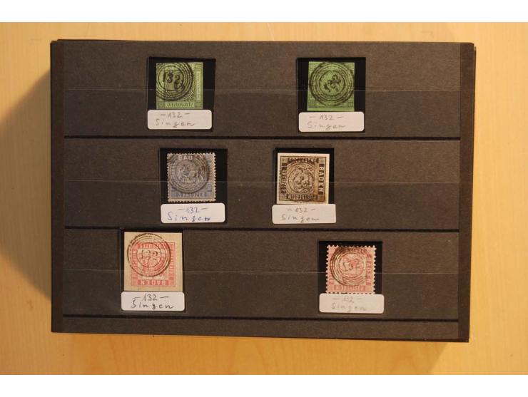 18551/74 (ca.), sehr reichhaltige Sammlung in 13 Kassetten und 3 Briefalben, der Markenteil mit hunderten von ungebrauchten u