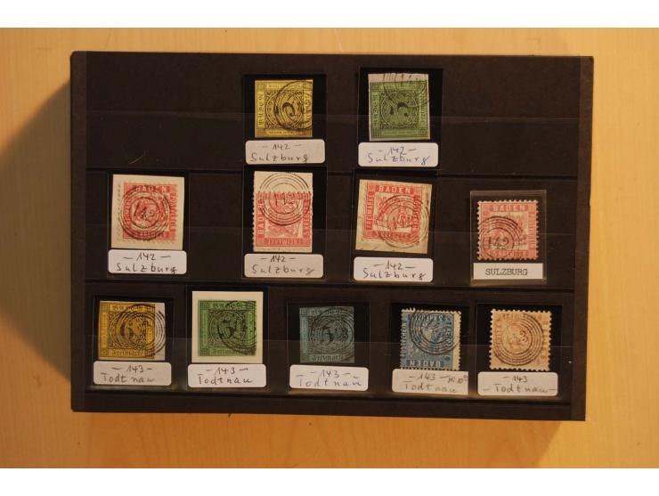 18551/74 (ca.), sehr reichhaltige Sammlung in 13 Kassetten und 3 Briefalben, der Markenteil mit hunderten von ungebrauchten u