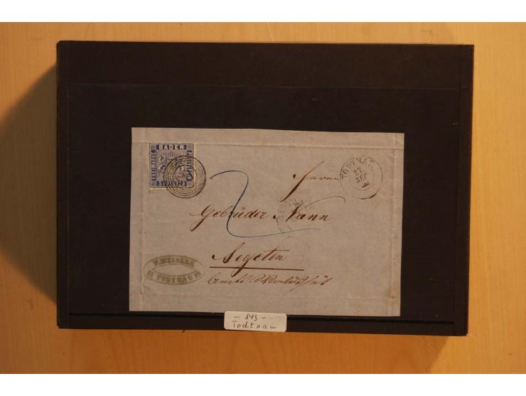 18551/74 (ca.), sehr reichhaltige Sammlung in 13 Kassetten und 3 Briefalben, der Markenteil mit hunderten von ungebrauchten u