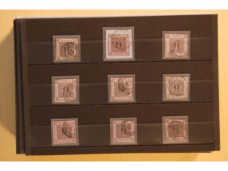 18551/74 (ca.), sehr reichhaltige Sammlung in 13 Kassetten und 3 Briefalben, der Markenteil mit hunderten von ungebrauchten u