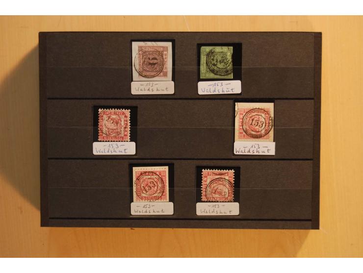 18551/74 (ca.), sehr reichhaltige Sammlung in 13 Kassetten und 3 Briefalben, der Markenteil mit hunderten von ungebrauchten u