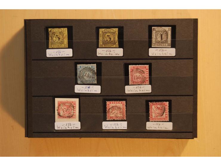 18551/74 (ca.), sehr reichhaltige Sammlung in 13 Kassetten und 3 Briefalben, der Markenteil mit hunderten von ungebrauchten u